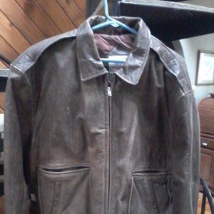Mens Leather Bomber/Aviator Jacket XL